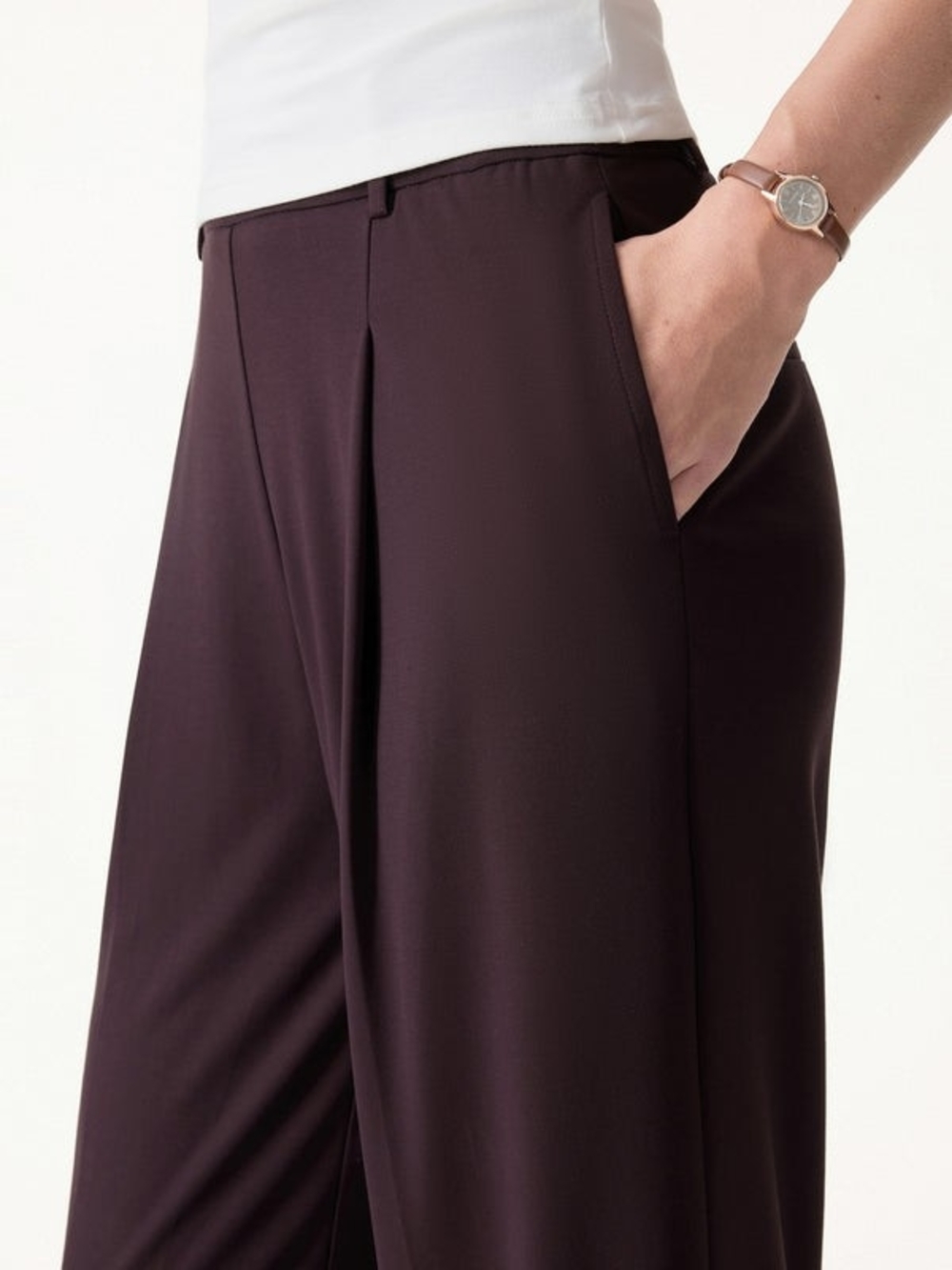 OGL Ponte Stretchy Flowy High Rise Wide Leg The Success Pants - Picture 11 of 11